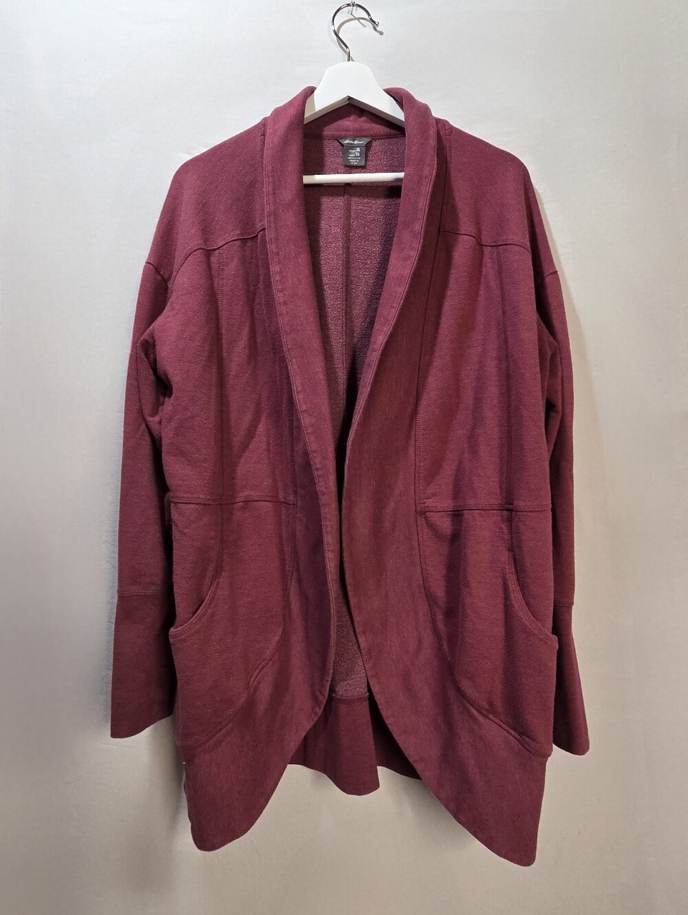 Eddie Bauer Women’s Camp Fleece Wrap Cardigan Open Cover Sz XL Casual Comfy